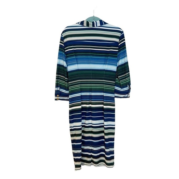 T Tahari Striped Shirt DressBlue Women's Size 8 New - Picture 6 of 12